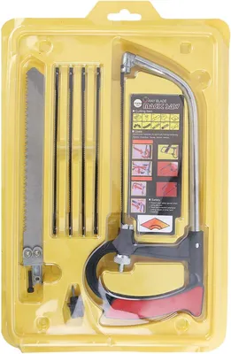 Productafbeelding van Multifunctionele Handzaag Set, HSS Staal, 5 Zaagbladen, voor Hout, Glas, Keramiek