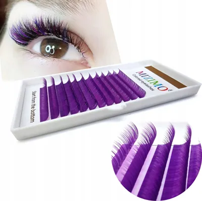 Image de Cils couleur 8-13mm, Curl D, 12 bandes LILA