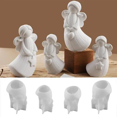 Produktbild von Silikonformen Gießformen Engel,4 Stück 3D Silikonform Engel Silikonform Weihnachten Gips zum Gießen Gießformen Silikon Weihnachten Gießform