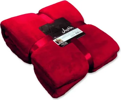 Produktbild von Mikrofaserdecke Kuscheldecke Plaid Justin rot XL 150x200cm