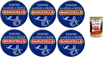 Produktbild von MARUZZELLA Tonno in olio d'oliva Thunfisch in Olivenöl 6x200gr + Italian Gourmet polpa 400g