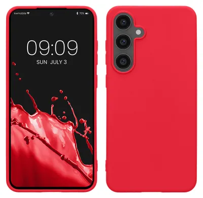 Produktbild von kwmobile Handyhülle für Samsung Galaxy S24 FE Hülle - TPU Case - Kabelloses Laden - Schutzhülle Cover in Neon Pink
