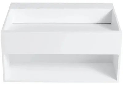Obrázok produktu pre sklokeramikaO – Umyvadlo z liateho mramoru Domio – nástenné – biela matná – 60 x 46 cm