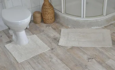 Produktbild von 2tlg.Badgarnitur Badematte Badläufer Läufer Vorleger WC-Garnitur Badteppich