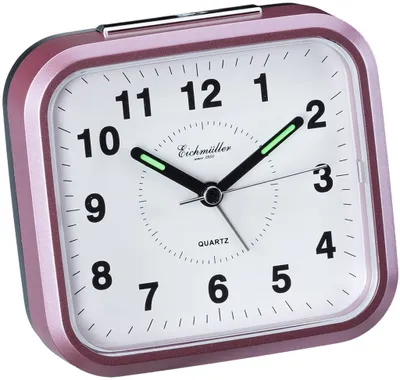 Produktbild von Eichmüller Wecker Analog rosa Quarzwerk Leuchtzeiger Weckwiederholung