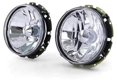 Immagine prodotto di Fari anteriori cromati, lato sinistro e destro, per Volkswagen Caddy I (1982-1992) / Jetta I (1979-1984), con vetro trasparente