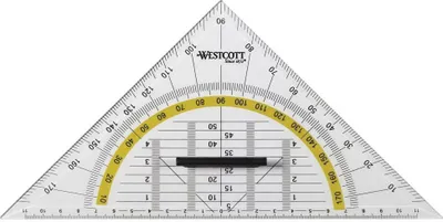 Produktbild von WESTCOTT Geodreieck Hypotenuse: 220 mm mit Griff