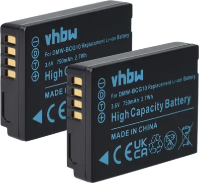 Produktbild von vhbw 2x Akku Ersatz für Panasonic DMW-BCG10E, DMW-BCG10 für Kamera (750 mAh, 3,6 V, Li-Ion)