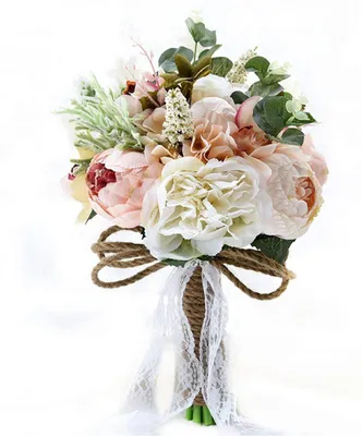Kunstseiden-Brautstrauß, Ø 24 cm, Höhe 30 cm, für Hochzeit & Deko