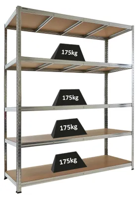 Produktbild von Schwerlastregal TAURUS | HxBxT 180x150x60cm | 5 Ebenen | Fachlast 175kg | Verzinkt