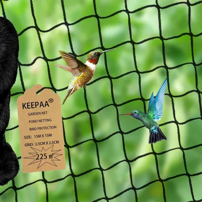 Obrázok produktu pre Sieť na ochranu vtákov, nylon, odolná proti trhlinám, oka 2,5 cm, rozmer 15 x 15 metrov