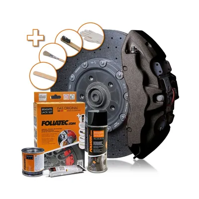 Produktbild von FOLIATEC 2170 Bremssattellack Farbe Spray Set Carbon Metallic 400ml 125ml 50ml