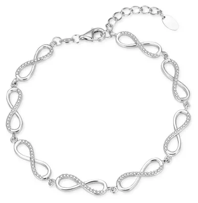 Image de Bracelet en argent unique avec zircons Infinity AGB781/21