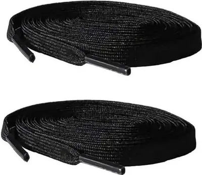 Schmale flache Schnürsenkel für moderne Schuhe und Fussballschuhe - Schwarz - Länge: 140 cm