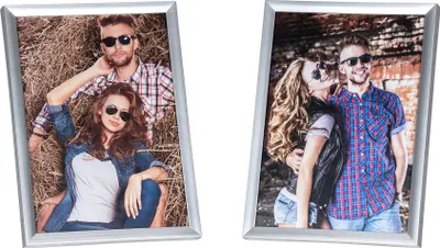 Produktbild von 2er Set Bilderrahmen 13x18cm Fotorahmen Silber Einzelrahmen Portraitrahmen Glas