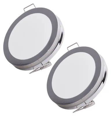 Produktbild von 2er Set LED Einbaustrahler, rund, chrom, 8,5 cm