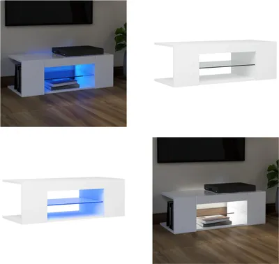 Produktbild von vidaXL TV Schrank mit LED Leuchten Weiß 90x39x30 cm - TV-Schrank - TV-Schränke - TV-Schrank Mit LED - TV-Möbel