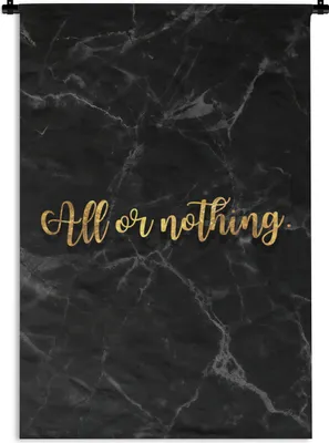 Produktbild von MuchoWow® Wandteppich Wandbehang Sprichwörter - Marmor - Gold - Schwarz 90x135 cm Tapisserie Dekoration Wandtuch - Baumwolle - Wandskulptur