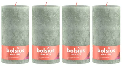 Immagine prodotto di set di 4 candele a colonna - Altezza 30 cm - Diametro 10 cm - Rustico - Verde giada