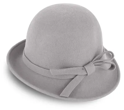 Fiebig unifarbener Wollfilzhut in asymmetrischer Glocke-Form in grau