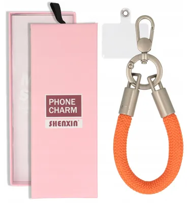 Produktbild von Kurzes Lanyard Orange mit 360° Karabiner für Handy Schlüssel