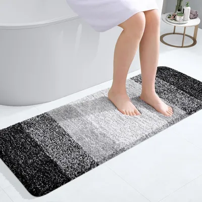 Productafbeelding van Antislip badmat, wasbaar, microvezel, 40x120 cm, zwart