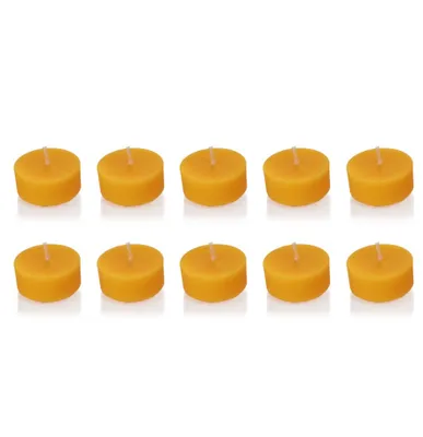 Produktbild von 10er Set Teelichte 100% Bienenwachs, Naturgelb, 2 x 3,7 cm