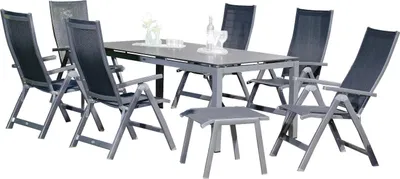 Produktbild von Sonnenpartner 8-teilige Sitzgruppe Fresno & Base 160x90 cm Aluminium anthrazit