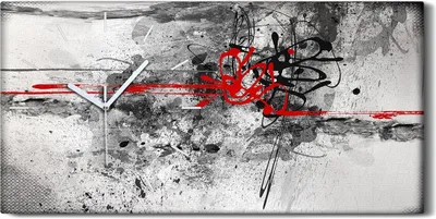 Produktbild von Küchenuhr Bürouhr Leinwand Uhr Geräuschlos 60x30 Malerei abstrakte Kunst - weiße Hände
