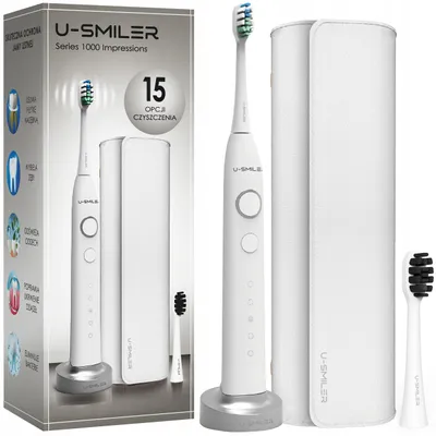 Obrázek produktu pro U-Smiler, zubní kartáček s ultrazvukovými vibracemi, 84 000 vibrací za minutu, stupeň vodotěsnosti IPX8, 5 režimů, včetně pouzdra, bílá barva
