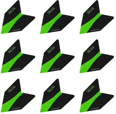 Produktbild von Harrows | Retina | Dart Flights | Velos | 100 Mikron | Grün | 3 Sets = 9 Flights