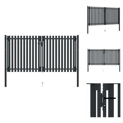Zdjęcie produktu dla vidaXL Brama ogrodzeniowa dwuskrzydłowa stalowa 306x200 cm antracyt - Bramy ogrodowe