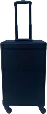 Zdjęcie produktu dla Walizka-wózek dla fryzjera - Kosmetyczka - Do użytku profesjonalnego - Zdejmowana kosmetyczka - Wysokość 58 cm - Czarna