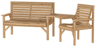 Productafbeelding van Outsunny tuinstoelen, set van 3. Balkonmeubelset met gat voor parasol. Tuinstoel