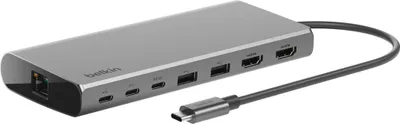Produktbild von Belkin INC015BTSGY-CZ Laptop-Dockingstation/Port-Replikator Verkabelt USB 3.2 Gen 1 (3.1 Gen 1) Type-C Aluminium