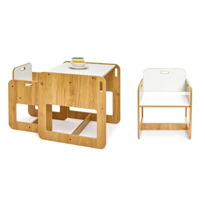 Produktbild von Montessori Kids Tisch und 2 Stühle für Kinder, Stuhlset ,Aktivität Tisch