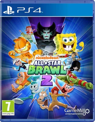 The image is a video game cover for Nickelodeon All-Star Brawl 2 on PS4, featuring various Nickelodeon characters.