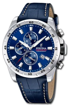 Produktbild von Festina Timeless Chronograph Herren Elegant Armbanduhr Leder blau D3UF20692/2