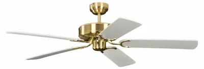 Immagine prodotto di Ventilatore da soffitto Potkuri Ottone satinato / Bianco 132 cm con catenella