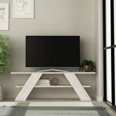 Immagine prodotto di Mobile porta Tv aperto 2 ripiani Farfalla 120 colore bianco vintage