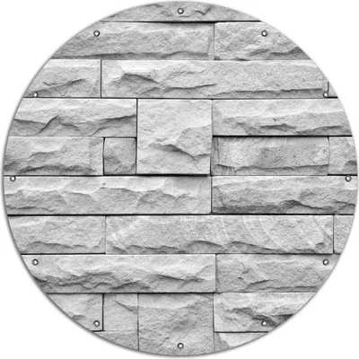 Produktbild von Wallario rundes Outdoor-Poster für Garten oder Balkon, Motiv Steinwand grau, 120 cm Durchmesser