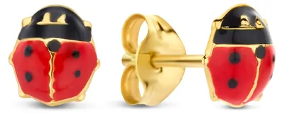 Produktbild von New Bling Oorknopjes – 9NBG-1089 – 14K Goud – Lieveheersbeestje – 5 mm