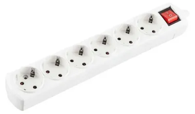 Produktbild von Onlex Geerdete Steckdose Ohne Kabel 6 Steckdosen Schalter Weiß One Size / EU Plug 220V Weiß One Size