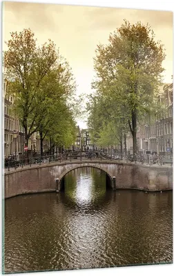 Produktbild von Bilder auf glas - Einteilig - Kanal Wasser Amsterdam Fahrrad - 50x70cm - Glasbilder - Wandbilder - Bilder - Wanddekoration aus Glas - Glas Bilder - Wandbild auf Glas - GPA50x70-2697