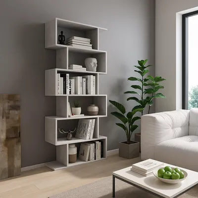 Produktbild von Clisi - Bücherregal, 80x25x191h cm Grau Zement, 5 Regale