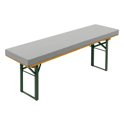 Productafbeelding van Bierbankkussen 220 x 25 cm, lichtgrijs, 4 cm dik, met bevestigingslussen, extra dik, sleepling