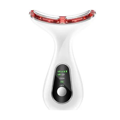 Produktbild von Gesichtsmassagegerät mit Wärme & Kälte, EMS Beauty Gerät für Gesicht & Hals, 3 Modi, 7 Farben LED, 5°C Kühlung & 45°C Wärme