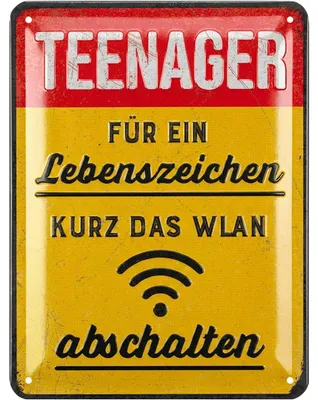 Produktbild von LANOLU Retro Blechschild WLAN Gaming Schild, Gamer Geschenk, Gaming Zone, lustige Deko Jugendzimmer für Zocker, Metallschild 15x20 cm
