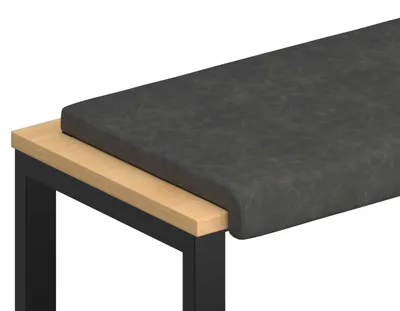 Image de vidaXL Coussin de banquette en similicuir noir, profondeur 35 cm