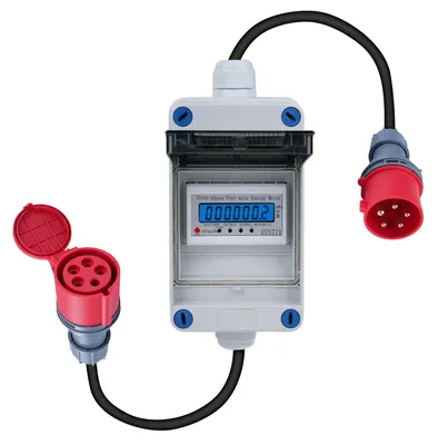 Obrázok produktu pre Mobilný digitálny elektromer - trojfázový merač s resetovacou funkciou a konektorom pre 32A 400V